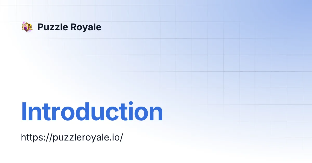 Preview from GitBook / YouTube: Puzzle Royale — product reference